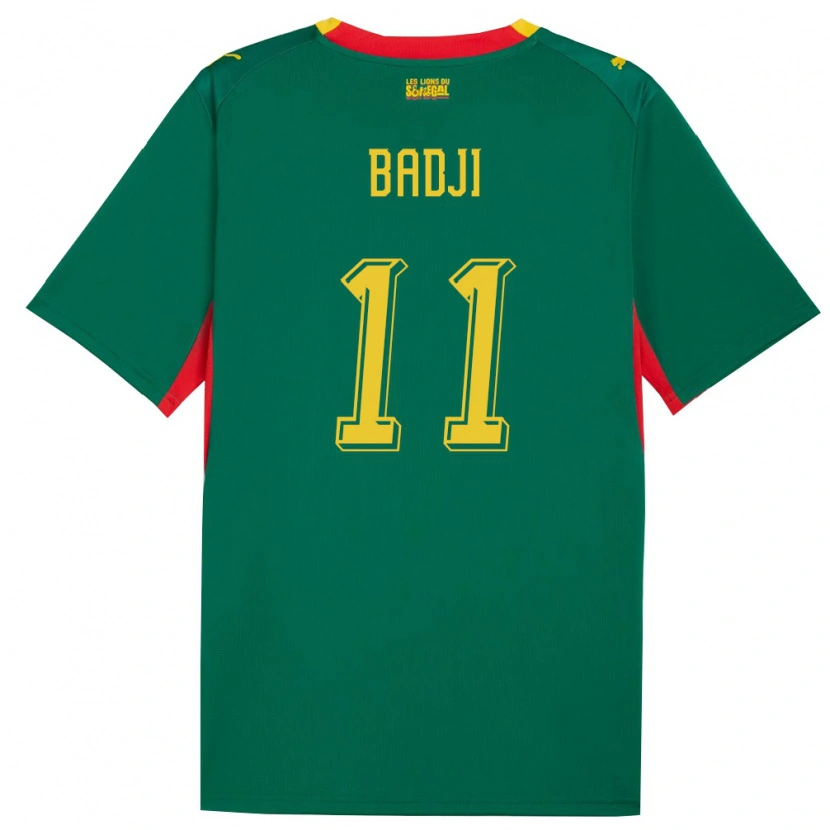 Danxen Niño Camiseta Senegal Amidou Badji #11 Verde Amarillo Rojo 2ª Equipación 26-28 La Camisa