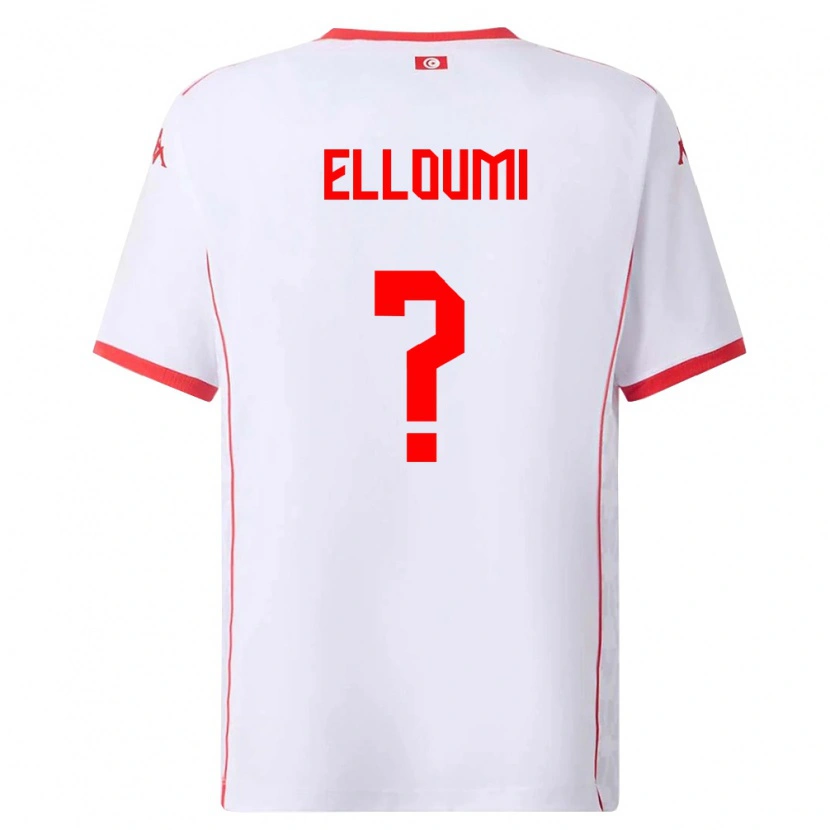 Danxen Niño Camiseta Túnez Rayan Elloumi #0 Blanco Rojo 2ª Equipación 26-28 La Camisa