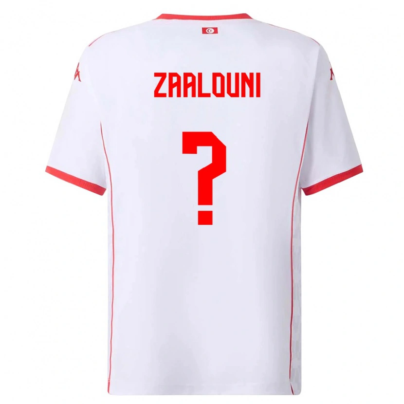 Danxen Niño Camiseta Túnez Ghaith Zaalouni #0 Blanco Rojo 2ª Equipación 26-28 La Camisa