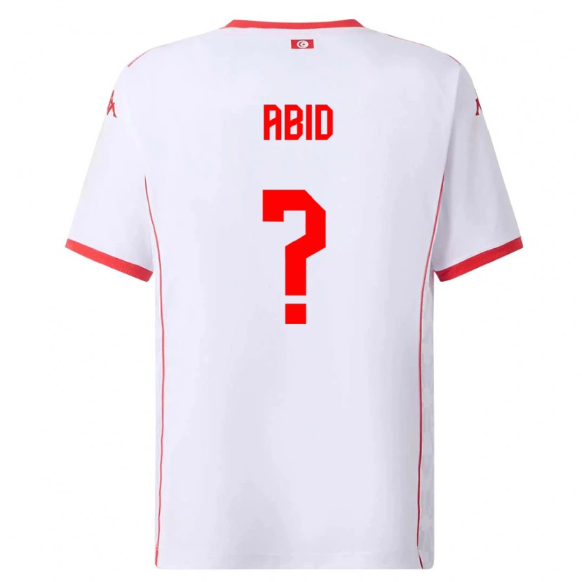 Danxen Niño Camiseta Túnez Oussama Abid #0 Blanco Rojo 2ª Equipación 26-28 La Camisa
