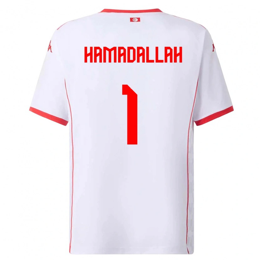 Danxen Niño Camiseta Túnez Marouane Hamadallah #1 Blanco Rojo 2ª Equipación 26-28 La Camisa