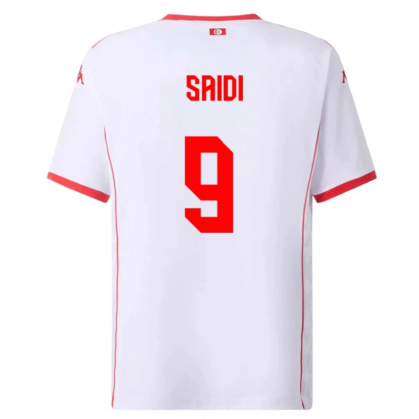 Danxen Niño Camiseta Túnez Anisse Saidi #9 Blanco Rojo 2ª Equipación 26-28 La Camisa