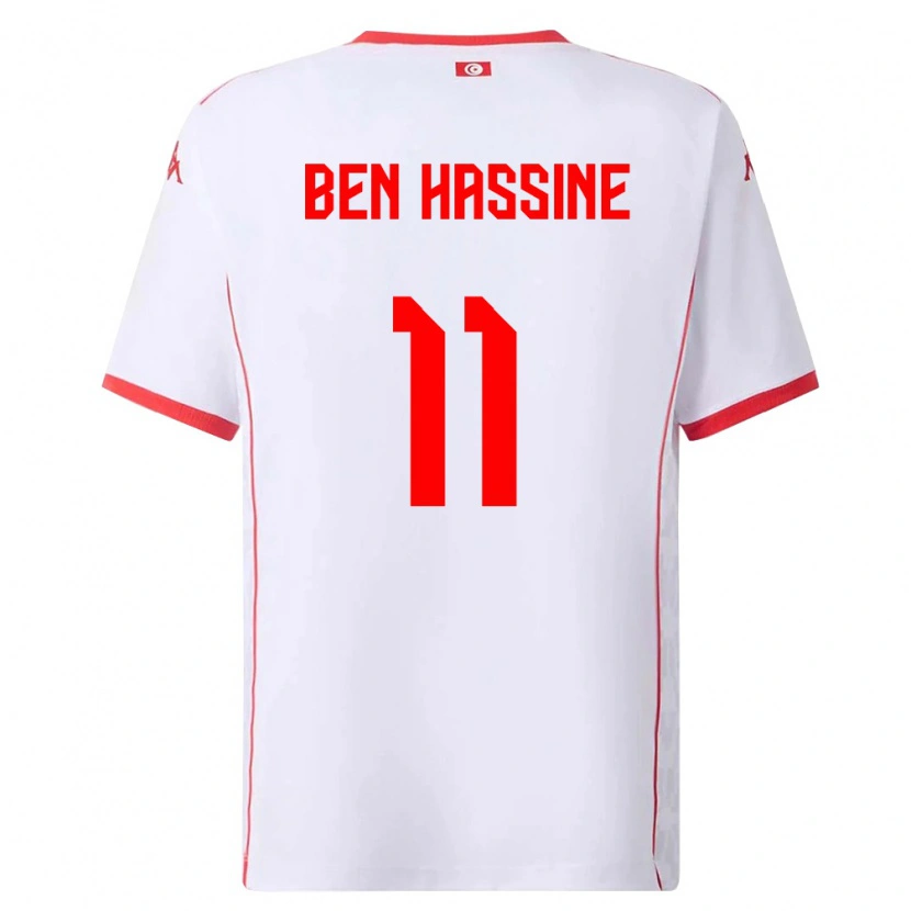 Danxen Niño Camiseta Túnez Othmen Ben Hassine #11 Blanco Rojo 2ª Equipación 26-28 La Camisa