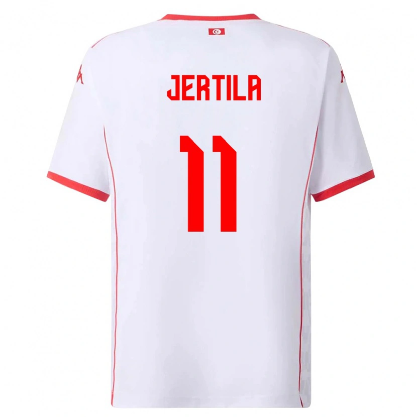 Danxen Niño Camiseta Túnez Hedi Jertila #11 Blanco Rojo 2ª Equipación 26-28 La Camisa