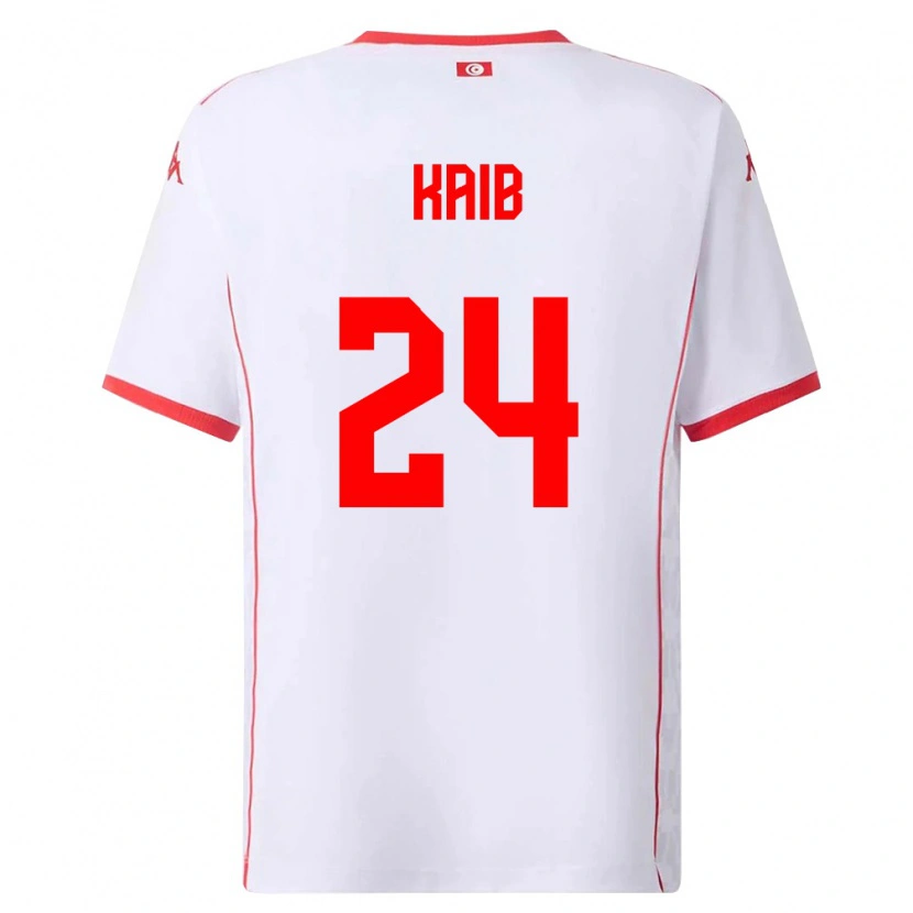 Danxen Niño Camiseta Túnez Rami Kaib #24 Blanco Rojo 2ª Equipación 26-28 La Camisa