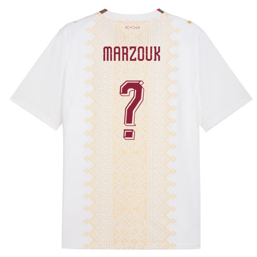 Danxen Niño Camiseta Marruecos Naïm Marzouk #0 Blanco Oro Rojo 2ª Equipación 26-28 La Camisa