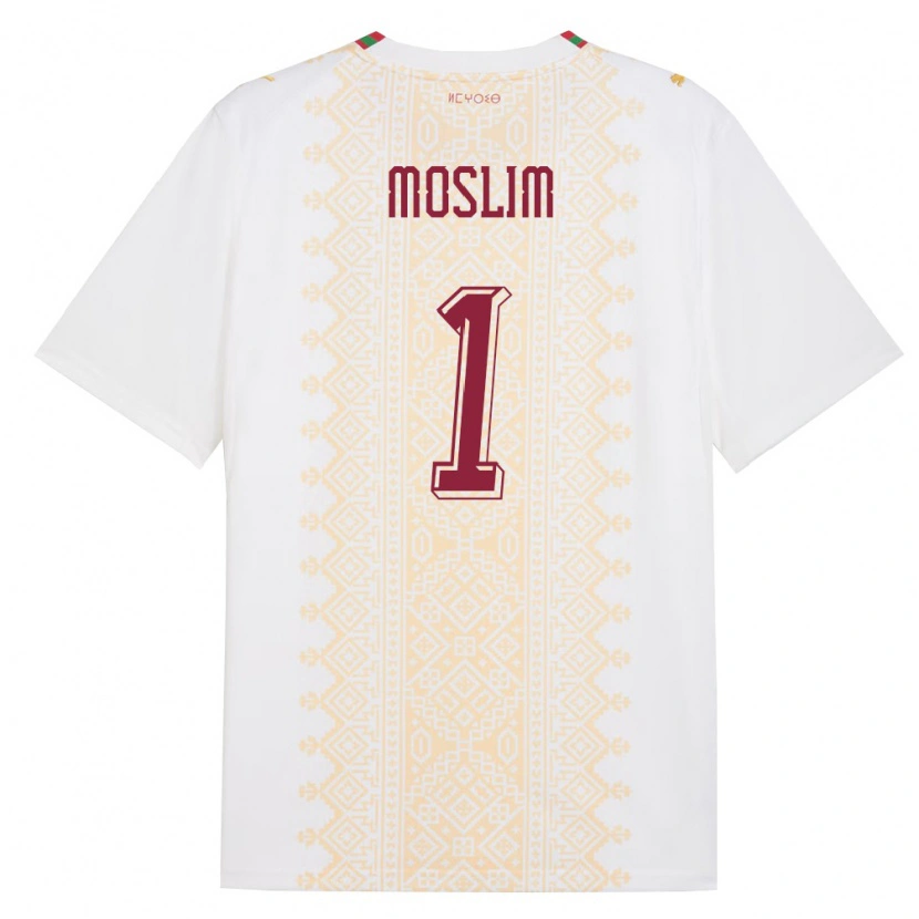 Danxen Niño Camiseta Marruecos Sad Moslim #1 Blanco Oro Rojo 2ª Equipación 26-28 La Camisa