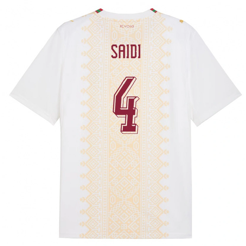 Danxen Niño Camiseta Marruecos Obaid Saidi #4 Blanco Oro Rojo 2ª Equipación 26-28 La Camisa