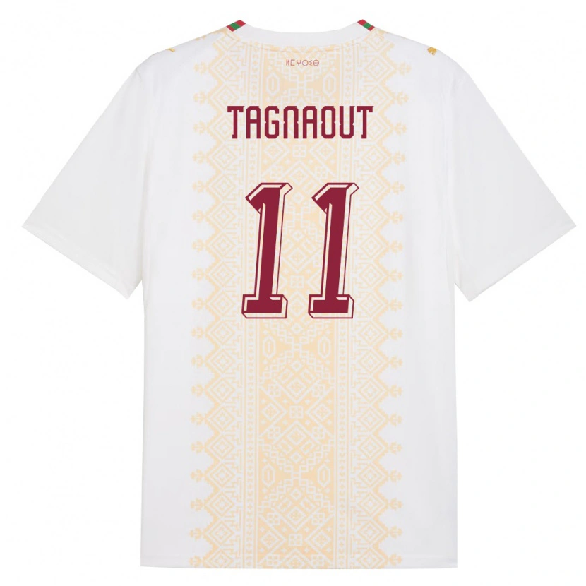 Danxen Niño Camiseta Marruecos Fatima Tagnaout #11 Blanco Oro Rojo 2ª Equipación 26-28 La Camisa