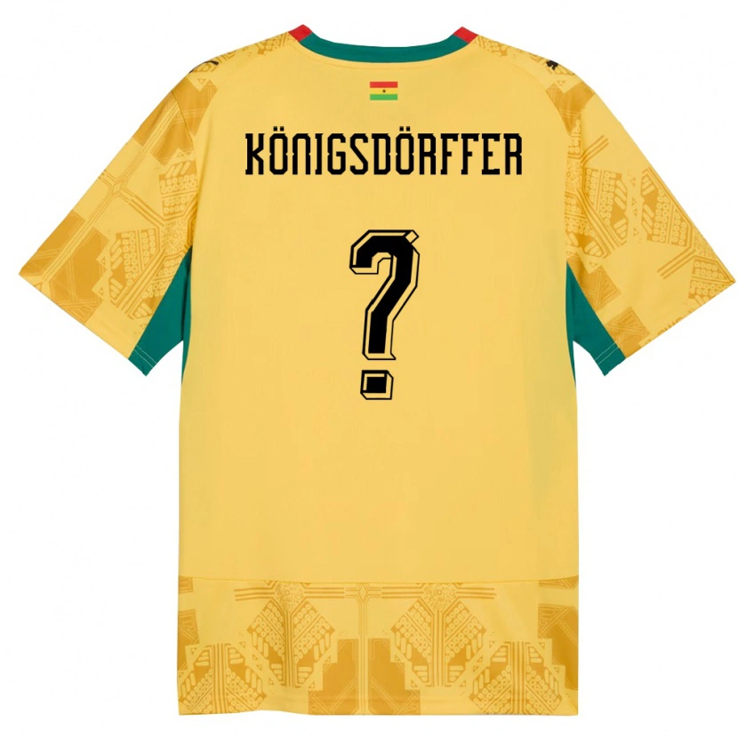 Danxen Niño Camiseta Ghana Ransford Königsdörffer #0 Amarillo Rojo Negro 2ª Equipación 26-28 La Camisa