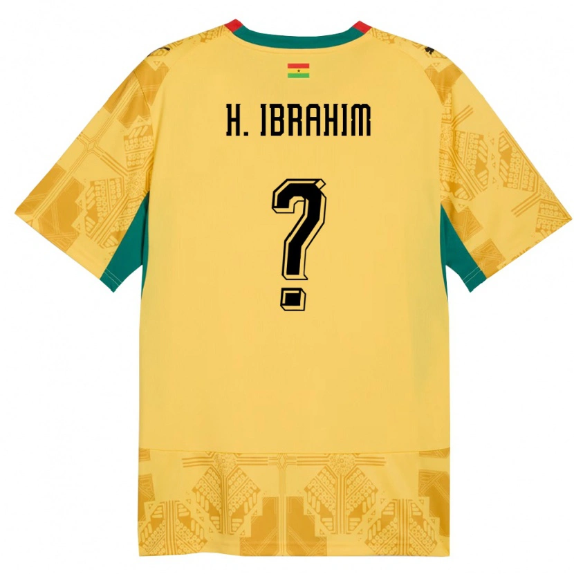 Danxen Niño Camiseta Ghana Hafiz Ibrahim #0 Amarillo Rojo Negro 2ª Equipación 26-28 La Camisa