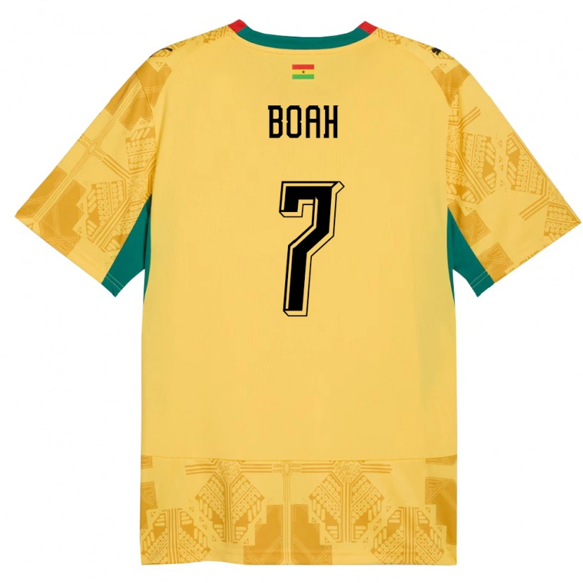 Danxen Niño Camiseta Ghana Collins Boah #7 Amarillo Rojo Negro 2ª Equipación 26-28 La Camisa