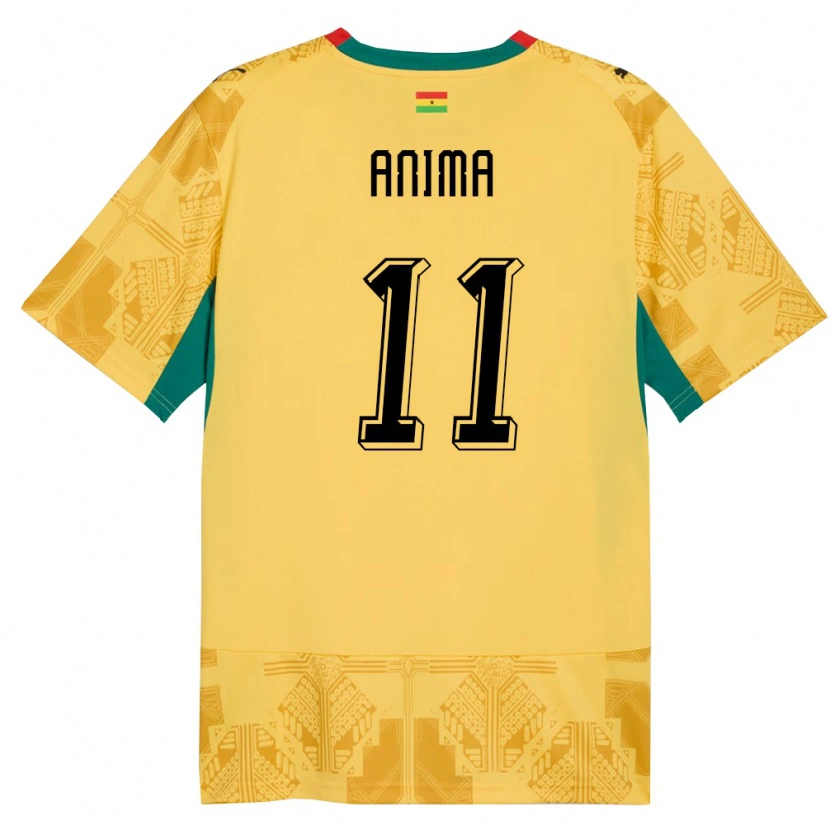Danxen Niño Camiseta Ghana Naomi Anima #11 Amarillo Rojo Negro 2ª Equipación 26-28 La Camisa