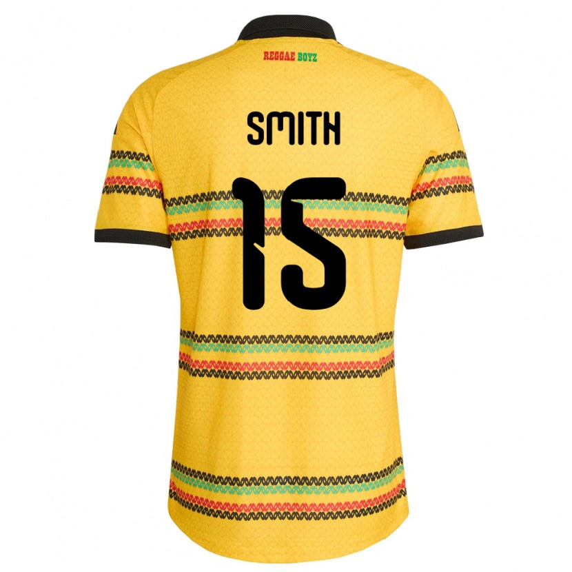 Danxen Hombre Camiseta Jamaica Jloyd Smith #15 Amarillo Negro Verde 1ª Equipación 26-28 La Camisa