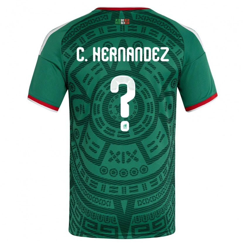 Danxen Hombre Camiseta México Cristóbal Hernández #0 Verde Blanco Rojo 1ª Equipación 26-28 La Camisa
