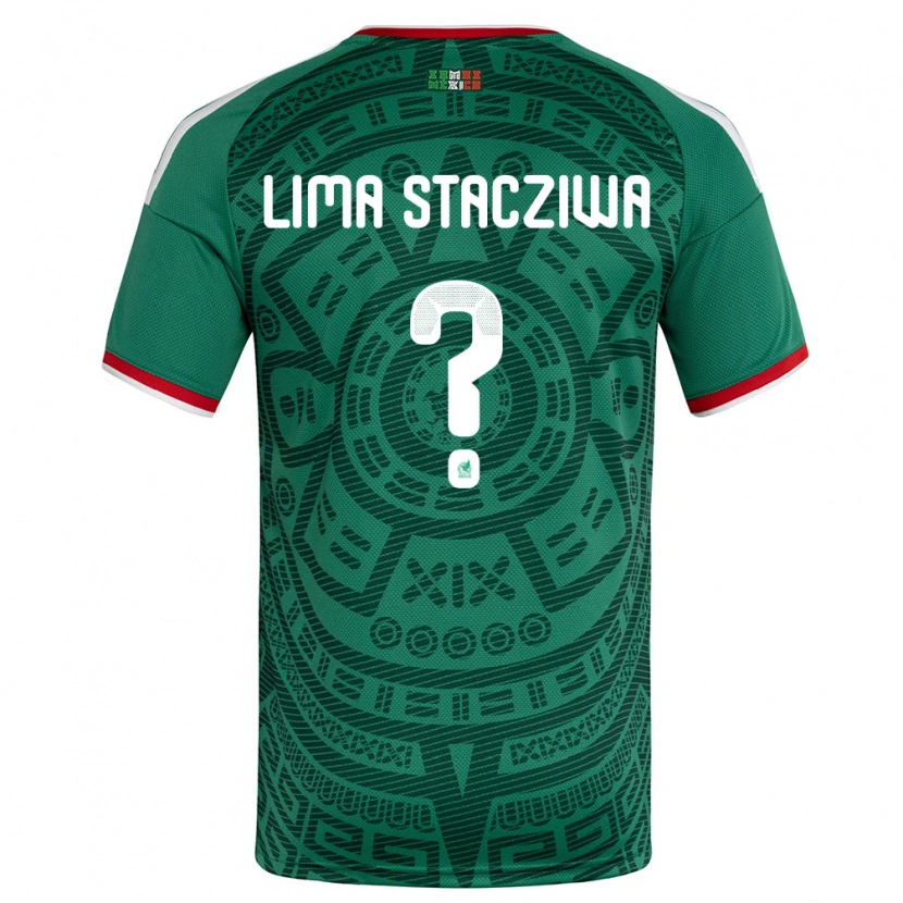 Danxen Hombre Camiseta México Neo Lima Stacziwa #0 Verde Blanco Rojo 1ª Equipación 26-28 La Camisa