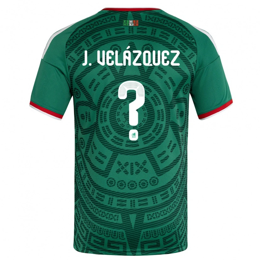 Danxen Hombre Camiseta México José Velázquez #0 Verde Blanco Rojo 1ª Equipación 26-28 La Camisa