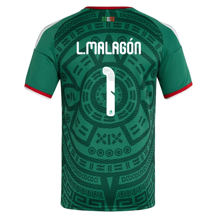 Danxen Hombre Camiseta México Luis Malagón #1 Verde Blanco Rojo 1ª Equipación 26-28 La Camisa