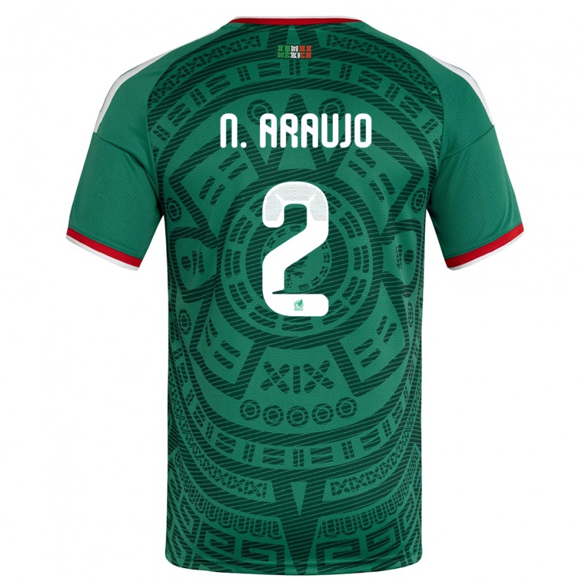 Danxen Hombre Camiseta México Nestor Araujo #2 Verde Blanco Rojo 1ª Equipación 26-28 La Camisa