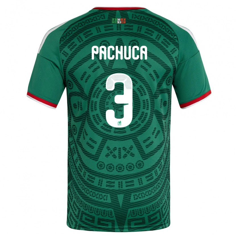 Danxen Hombre Camiseta México José Pachuca #3 Verde Blanco Rojo 1ª Equipación 26-28 La Camisa