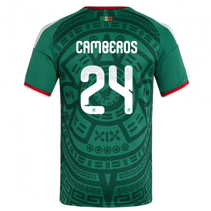 Danxen Hombre Camiseta México Scarlett Camberos #24 Verde Blanco Rojo 1ª Equipación 26-28 La Camisa