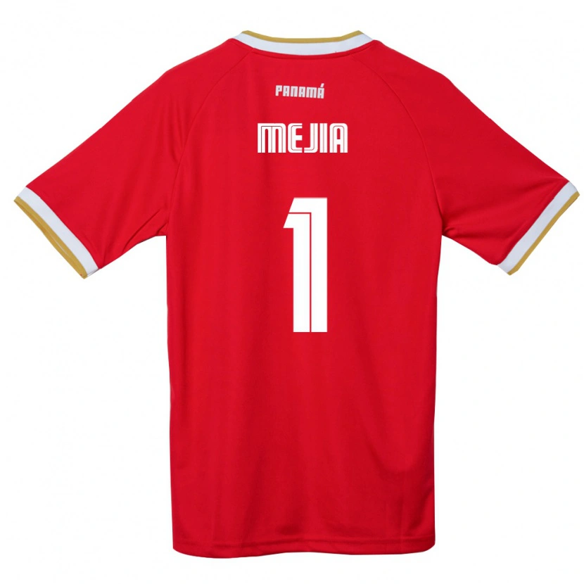 Danxen Hombre Camiseta Panamá Luis Mejía #1 Rojo Marrón Blanco 1ª Equipación 26-28 La Camisa