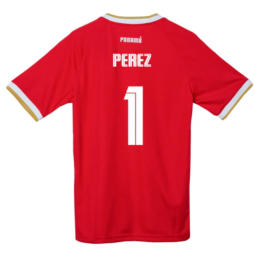 Danxen Hombre Camiseta Panamá Miguel Pérez #1 Rojo Marrón Blanco 1ª Equipación 26-28 La Camisa