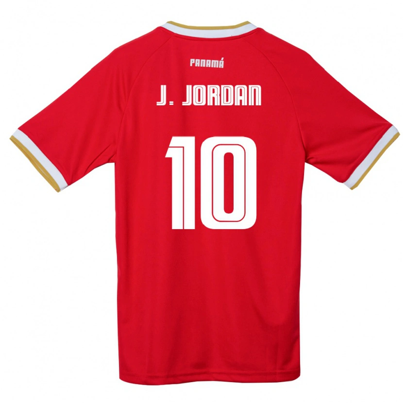 Danxen Hombre Camiseta Panamá Jasio Jordan #10 Rojo Marrón Blanco 1ª Equipación 26-28 La Camisa