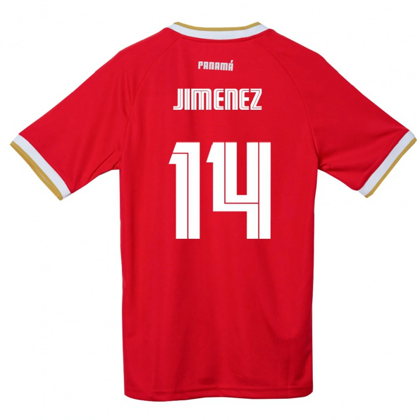 Danxen Hombre Camiseta Panamá Juan Jiménez #14 Rojo Marrón Blanco 1ª Equipación 26-28 La Camisa