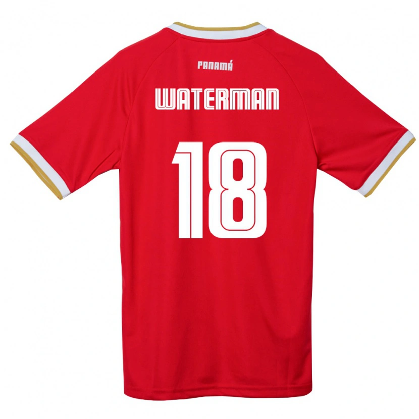 Danxen Hombre Camiseta Panamá Cecilio Waterman #18 Rojo Marrón Blanco 1ª Equipación 26-28 La Camisa