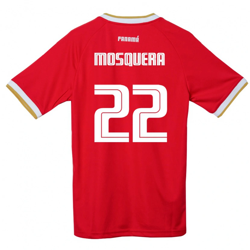 Danxen Hombre Camiseta Panamá Orlando Mosquera #22 Rojo Marrón Blanco 1ª Equipación 26-28 La Camisa