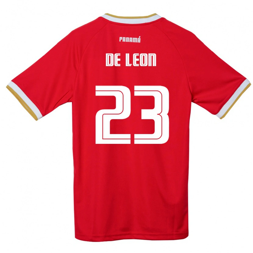 Danxen Hombre Camiseta Panamá Yerenis De León #23 Rojo Marrón Blanco 1ª Equipación 26-28 La Camisa