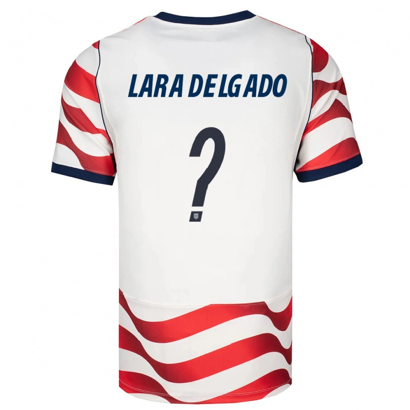 Danxen Hombre Camiseta Estados Unidos Jeffrey Lara Delgado #0 Rojo Blanco Negro 1ª Equipación 26-28 La Camisa