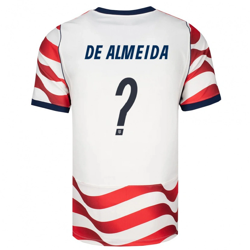 Danxen Hombre Camiseta Estados Unidos Rikelme De Almeida #0 Rojo Blanco Negro 1ª Equipación 26-28 La Camisa