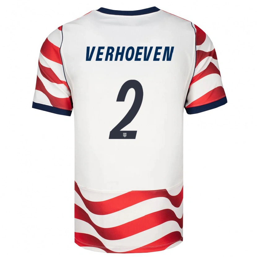 Danxen Hombre Camiseta Estados Unidos Oscar Verhoeven #2 Rojo Blanco Negro 1ª Equipación 26-28 La Camisa