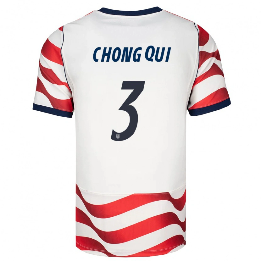 Danxen Hombre Camiseta Estados Unidos Dominik Chong Qui #3 Rojo Blanco Negro 1ª Equipación 26-28 La Camisa