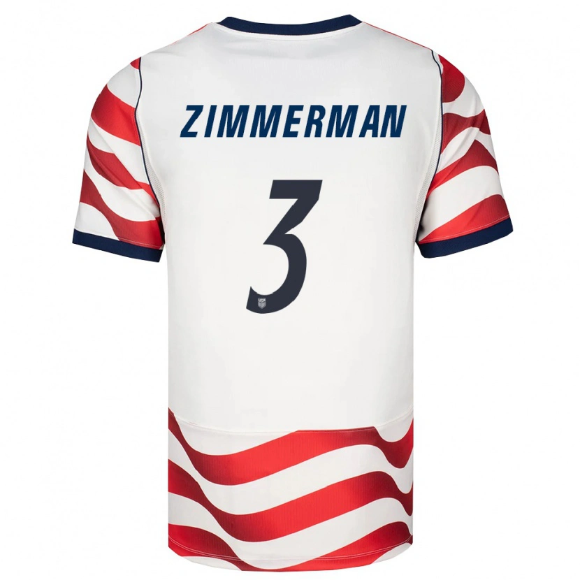 Danxen Hombre Camiseta Estados Unidos Walker Zimmerman #3 Rojo Blanco Negro 1ª Equipación 26-28 La Camisa
