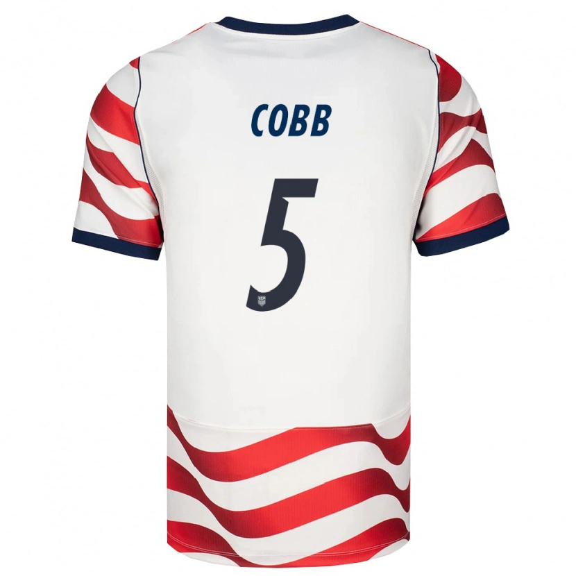 Danxen Hombre Camiseta Estados Unidos Noah Cobb #5 Rojo Blanco Negro 1ª Equipación 26-28 La Camisa