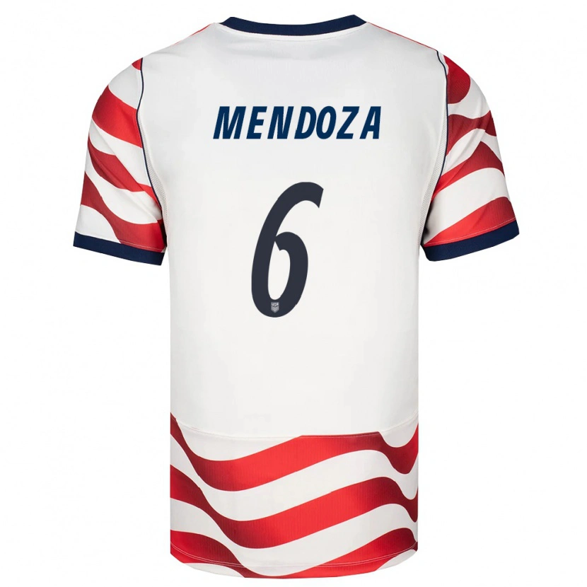 Danxen Hombre Camiseta Estados Unidos Edwyn Mendoza #6 Rojo Blanco Negro 1ª Equipación 26-28 La Camisa
