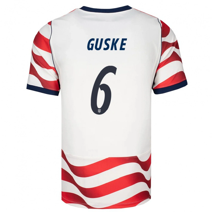 Danxen Hombre Camiseta Estados Unidos Colin Guske #6 Rojo Blanco Negro 1ª Equipación 26-28 La Camisa