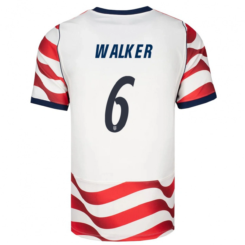 Danxen Hombre Camiseta Estados Unidos Landry Walker #6 Rojo Blanco Negro 1ª Equipación 26-28 La Camisa