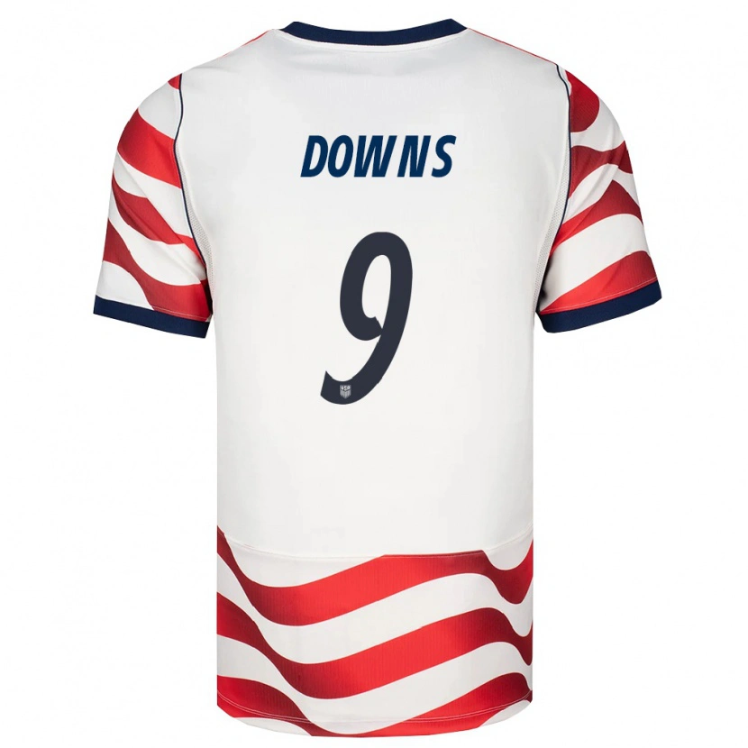 Danxen Hombre Camiseta Estados Unidos Damion Downs #9 Rojo Blanco Negro 1ª Equipación 26-28 La Camisa