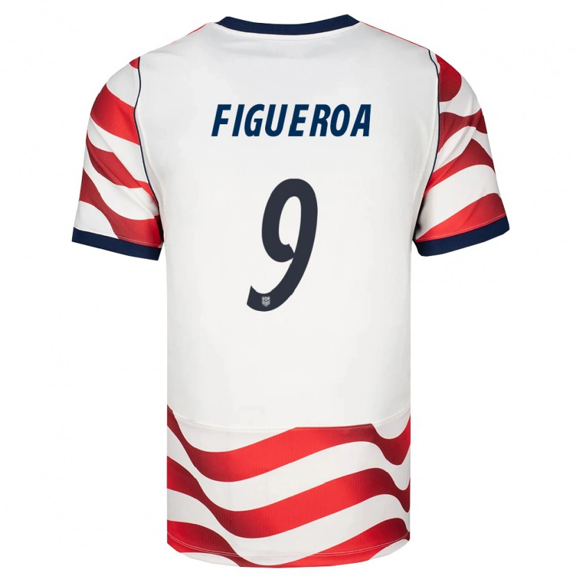 Danxen Hombre Camiseta Estados Unidos Keyrol Figueroa #9 Rojo Blanco Negro 1ª Equipación 26-28 La Camisa