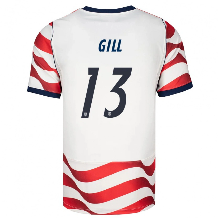 Danxen Hombre Camiseta Estados Unidos Adrian Gill #13 Rojo Blanco Negro 1ª Equipación 26-28 La Camisa