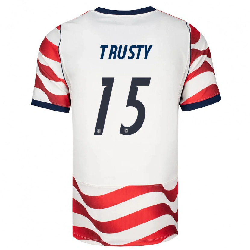 Danxen Hombre Camiseta Estados Unidos Auston Trusty #15 Rojo Blanco Negro 1ª Equipación 26-28 La Camisa