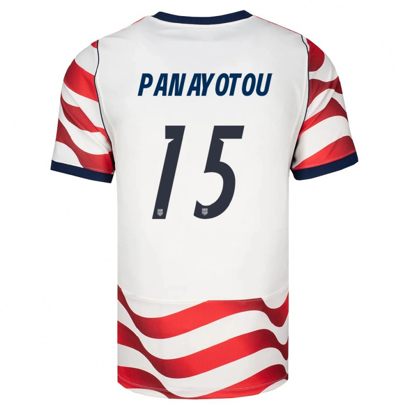 Danxen Hombre Camiseta Estados Unidos Jack Panayotou #15 Rojo Blanco Negro 1ª Equipación 26-28 La Camisa
