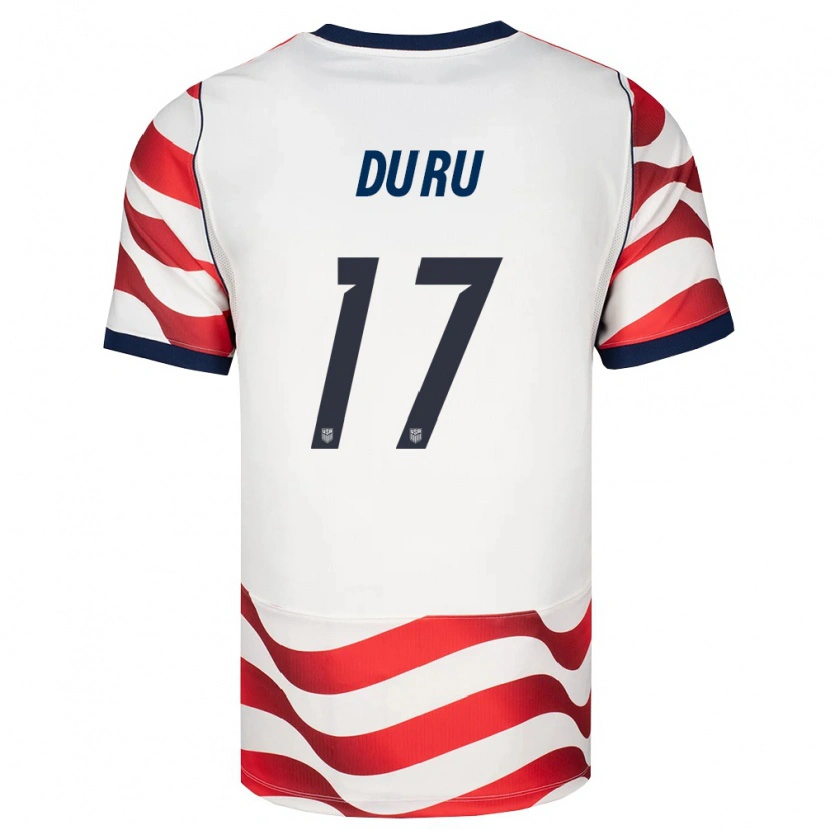 Danxen Hombre Camiseta Estados Unidos Leo Duru #17 Rojo Blanco Negro 1ª Equipación 26-28 La Camisa