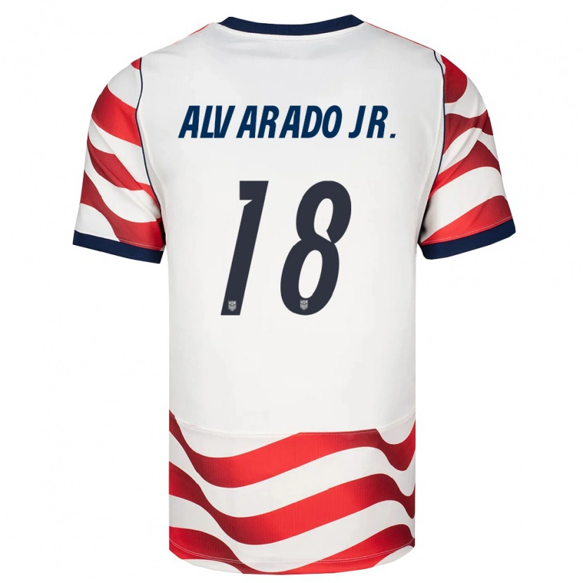 Danxen Hombre Camiseta Estados Unidos Alejandro Alvarado Jr #18 Rojo Blanco Negro 1ª Equipación 26-28 La Camisa
