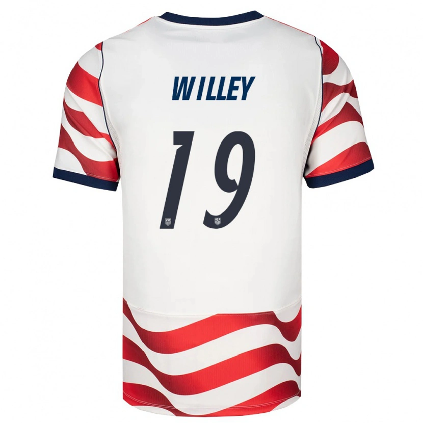 Danxen Hombre Camiseta Estados Unidos Blake Willey #19 Rojo Blanco Negro 1ª Equipación 26-28 La Camisa