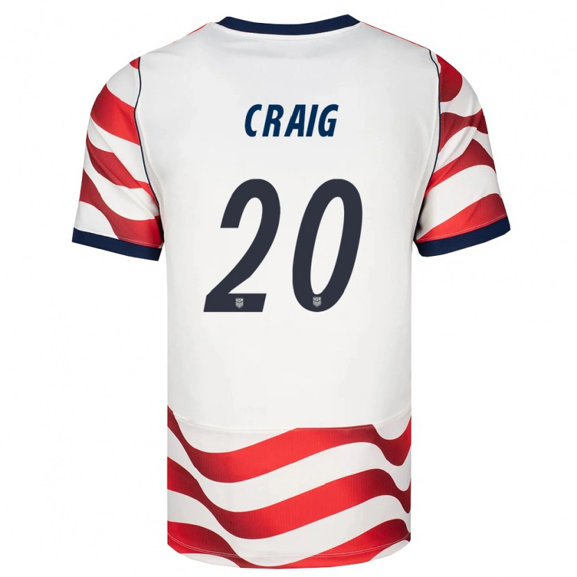 Danxen Hombre Camiseta Estados Unidos Brandan Craig #20 Rojo Blanco Negro 1ª Equipación 26-28 La Camisa